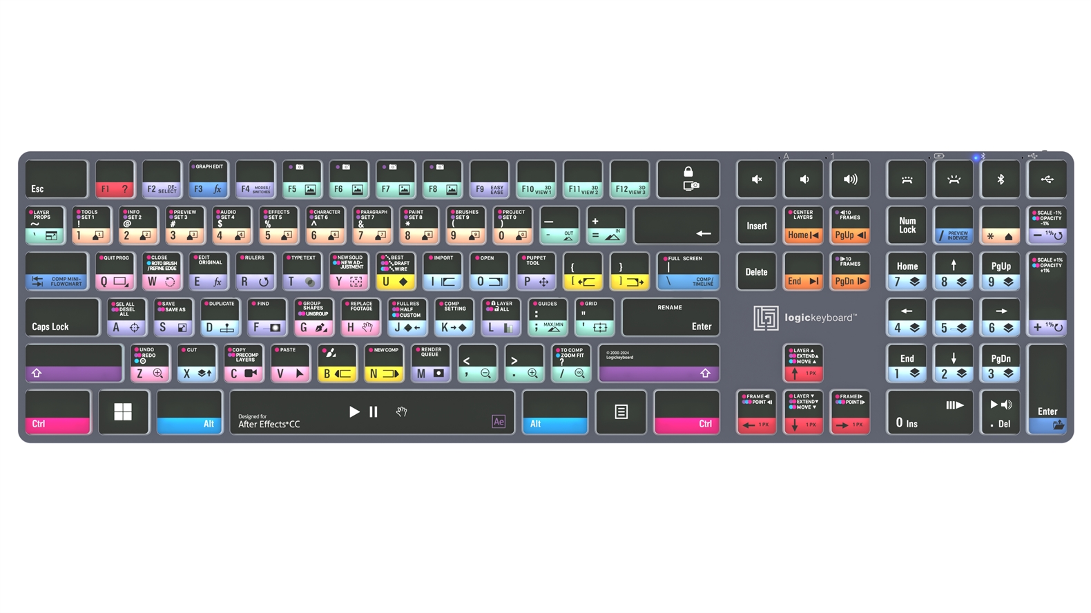  Logickeyboard Adobe After Effects CC TITAN Wireless Backlit Keyboard - Windows 