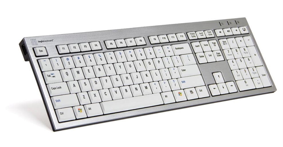 Logickeyboard Windows PC Keyboard Silver Slimline Keyboard – Windows 